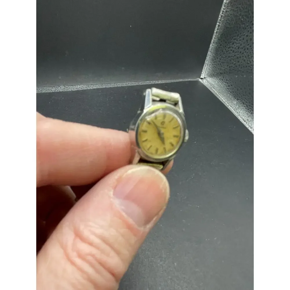 Vintage Omega Cocktail Ladies Watch Mechanical Wind Silver Tone Stretch Band